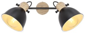 Plafoniera metal stil industrial WIHO 2 negru/maro