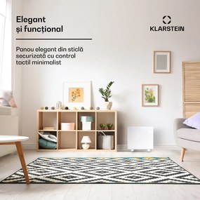 Klarstein BORNHOLM SINGLE, convector, încălzitor convențional, termostat, timer, 1000 W, alb