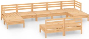 vidaXL Set mobilier de grădină, 9 piese, lemn masiv de pin