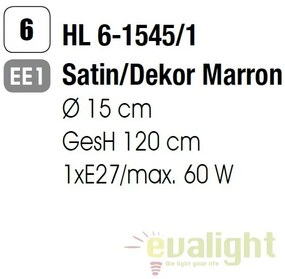 Pendul stil modern Cone HL 6-1545/1 satin/Dekor marron OR