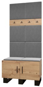 Set mobilier pentru hol Amanda 4 (Stejar artisan + gri închis). 1085887