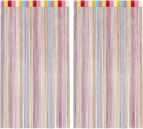 vidaXL Perdele șir 2 buc Multicolor 100x250 cm