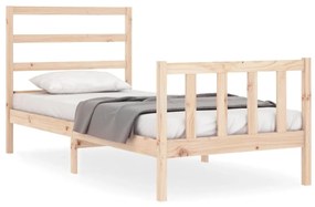 3191871 vidaXL Cadru de pat cu tăblie, 90x190 cm, lemn masiv