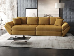 Canapea extensibilă dumonde cu ladă de depozitare si sezut confortabil din spuma high-density, Loana Zoom Mustar 300x100 cm