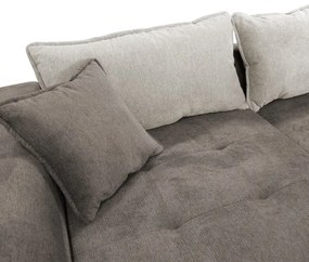 Colțar extensibil LAGOA, în L, cu spațiu de depozitare, pe partea stângă, taupe/gri