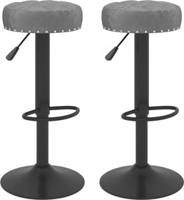 vidaXL Scaune de bar, 2 buc., gri închis, catifea
