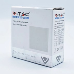 Intrerupator tip sonerie, sticla alba, 6A, V-TAC