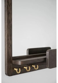 Oglindă de perete cu raft și ramă din lemn 45x60 cm Inverness - Rowico