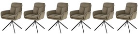 Set 6 scaune rotative K536 stofa olive