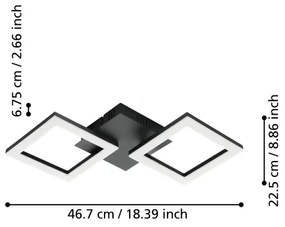 Plafonieră LED dimabilă pentru baie Eglo 31773 PARANDAY-Z LED/15,5W/230V negru