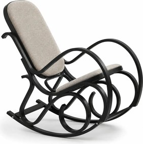 Scaun balansoar rustic MAX BIS PLUS, maro/wenge, stofa/lemn indoit, 52