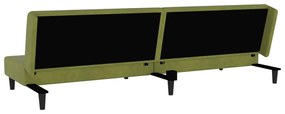 Canapea extensibila cu 2 locuri, 2 perne, verde deschis catifea Lysegronn, Fara scaunel pentru picioare Fara scaunel pentru picioare