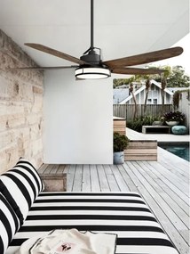 Ventilator LED de tavan Lucci Air 213175 LOUISVILLE 1xGX53/58W/230V maro + telecomandă