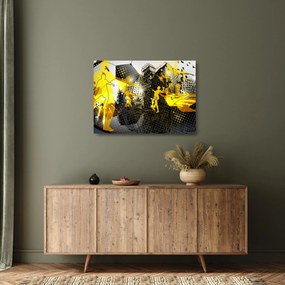 Tablou pe sticlă - Fotbal în marele oraș (70x50 cm)