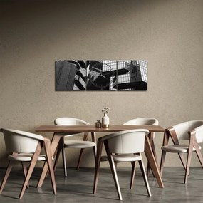 Tablou - Cladiri de sticlă (cu ceas) (90x30 cm)
