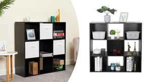 Raft de depozitare cu 9 compartimente si 3 cosuri