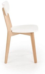 Set masa extensibila Ruben alb/stejar miere L102-142 cm + 4 scaune Buggi alb/natur