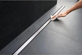 Set rigola pentru dus Geberit CleanLine 90-200 mm plus capac 30-90 cm metal periat cu margine neagra