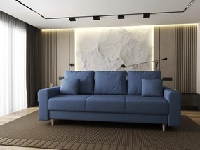 Canapea extensibilă dumonde cu ladă de depozitare si sezut confortabil din spuma high-density, Kronos Enjoy Albastru 210x100 cm