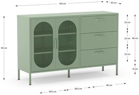 Comodă verde-mentă 140x90 cm Diora – Marckeric