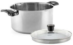 Cratiță Luigi Ferrero Sophia FR-3405, 24x13 cm, 5.4 l, Oțel 18/10, Capac din sticlă, Inducție, Inox