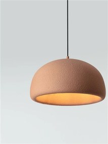 Lustra suspendata cu textura granulata Davo 43cm, rosu caramiziu