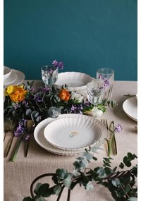 Set veselă 27 piese, porțelan, alb/auriu