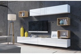 Mobilier living Calabria C31 WHITE (Alb + Stejar auriu) (fără iluminat). 1051572