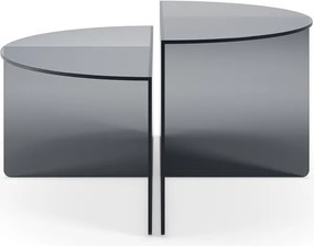 Măsuțe de cafea gri 2 buc. rotunde din sticlă ø 80 cm Velta – MOME