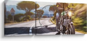 Tablou - Motociclist (cu ceas) (90x30 cm)