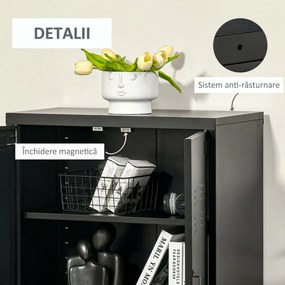 HOMCOM Dulapior Multifunctional cu 2 Usi Stil Industrial, Dulapior Metalic pentru Casa si Garaj - Gri | Aosom Romania