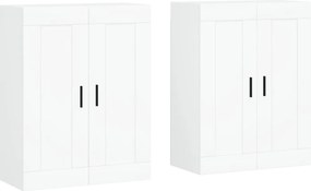 vidaXL Dulapuri montate pe perete, 2 buc, alb, lemn prelucrat