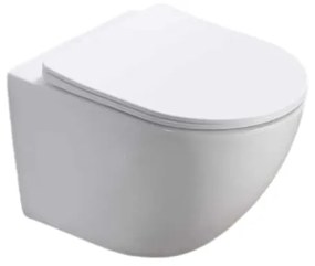 Set vas wc vortex suspendat, rotund, Foglia Oslo, rezervor incastrat cu clapeta crom lucios, Cersanit Tech Line Base