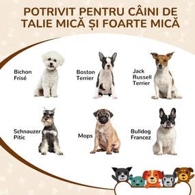 PawHut Cușcă pentru Câini, din Lemn și Deschideri în Formă de Lăbuță, Inimă și Os, Culcuș, Stejar | Aosom Romania