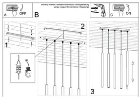 Lustră pe cablu PASTELO 5xG9/12W/230V alb