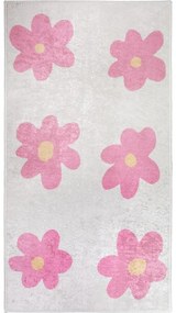 Covor pentru copii roz-fildeș lavabil 80x150 cm Cute Flowers Pink – Vitaus