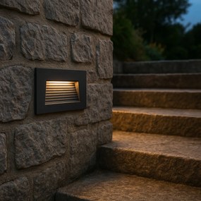 Plafoniera moderna de perete incastrata Negru 11.5cm incl. LED IP65 - Trem