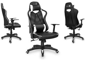 Scaun pentru jocuri video CONNECT IT CGC-0700-WH LeMans Pro negru/alb