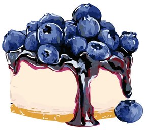 Pictura pe numere cu un cadru "Cheesecake de afine" 50x40 cm