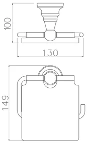 Suport pentru hârtie igienică SAPHO 1318-17 Diamond cu capac, bronz