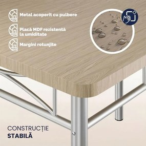 Set de mese de dining PAUL, 5 bucăți, maro stejar Jurhan