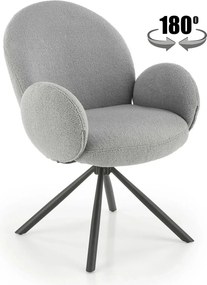 Scaun rotativ K498, gri, stofa/metal, 64x63x90 cm