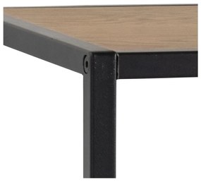 Cuier de perete negru/în culoare naturală cu raft cu aspect de lemn de stejar Seaford – Actona