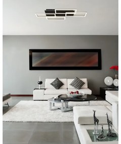 Globo 67359-40A - Plafonieră LED dimabilă JEFFRY 40W/230V 32,5x87,5 cm neagră + telecomandă