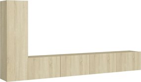 vidaXL Set de dulapuri TV, 3 piese, stejar sonoma, lemn prelucrat
