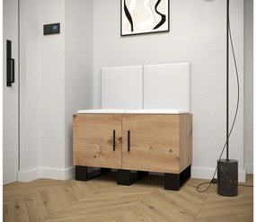 Set mobilier pentru hol Amanda 19 (Stejar artisan + Alb). 1086026