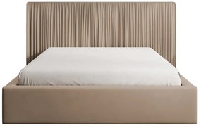 Pat matrimonial 180 cm Thala 180 (cu somieră) (cu sp. depozitare) (taupe + negru). 1099723