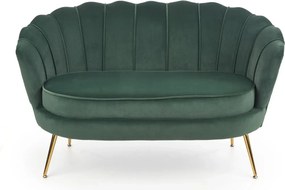 Canapea AMORINITO XL, verde/auriu, stofa catifelata, 131x77x77 cm