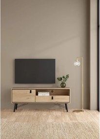 Comodă TV în culoare naturală cu aspect de lemn de stejar 150x60x40 cm Ry – Tvilum
