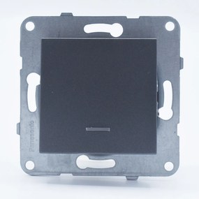 Intrerupator simplu cu led, 10A, IP20, Grafit, Panasonic Arkedia Slim/Karre Plus Plus